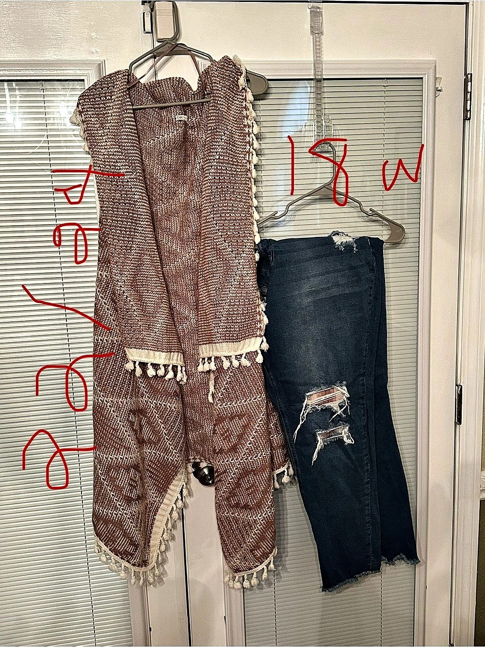 Maurices Brown & Blue Geometric Fringe Vest & Jeans to match